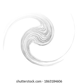 Zyklusdesign-Element mit Verzerrung, Wirbeleffekt. Abstrakte Schlangenspirale