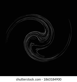 Zyklusdesign-Element mit Verzerrung, Wirbeleffekt. Abstrakte Schlangenspirale