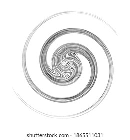 Cycle Design Element With Contort, Spin Effect. Abstract Swerve Circlet Spiral