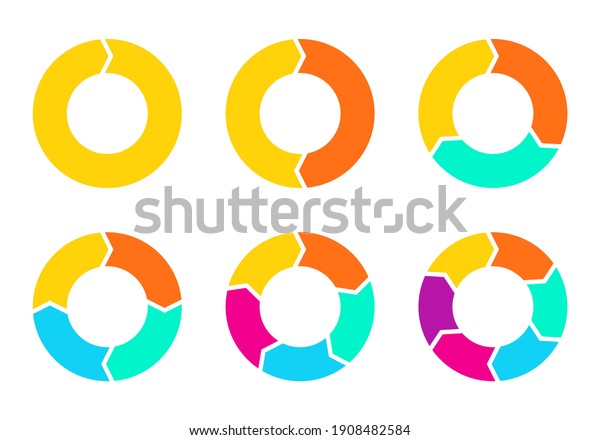 Cycle diagram with arrows set. 1,2,3,4,5,6\
steps pie chart or circle graph. Business presentation concept.\
Vector illustration.