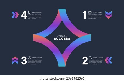 Cycle diagram divided into 4 segments. Concept of 4 options of business project infographic. Vector illustration