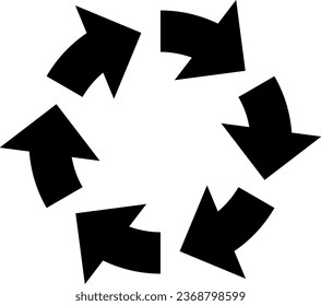 Cycle diagram icon made of 6 arrows