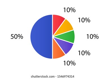 Cycle diagram for infographics. Vector chart can be used for graph, report, presentation, brochure, web design. Pie chart.
