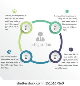 Cycle Diagram vector infographic element, step chat. Perfect for Infographic, presentations and round charts. Abstract vector background vector EPS10