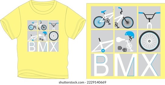 
CYCLE DIVIDED IN PEACES. t shirt graphic design vector illustration \