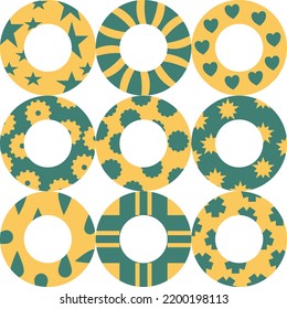 Cycle donut pattern, geometric cycle seamless pattern, vector illustrator, mini element in there, for printing on book, bag, glass, clothing, fashion designer