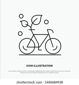 Cycle, Eco, Friendly, Plant, Environment Line Icon Vector
