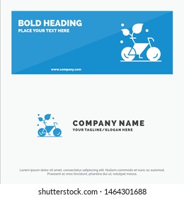 Cycle, Eco, Friendly, Plant, Environment SOlid Icon Website Banner and Business Logo Template. Vector Icon Template background