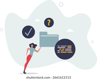 Ciclo de feedback e processo de controle de revisão do cliente .ilustração vetorial plana.vida humana.