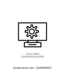 Ícone de engrenagem de ciclo Loop contínuo de tecnologia e progresso
