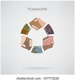 Cycle handshake abstract design template. Business concept.Partnership symbol.vector illustration