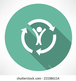 cycle of a happy man icon