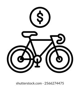Cycle Hire icon line vector illustration