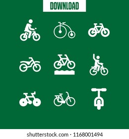 cycle icon. 9 cycle vector set. bike, biking and bicycle icons for web and design about cycle theme