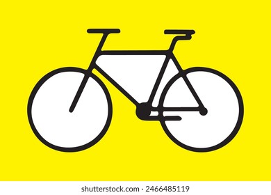 Cycle icon and background. Print drawing of a bicycle with a white bicycle on it.