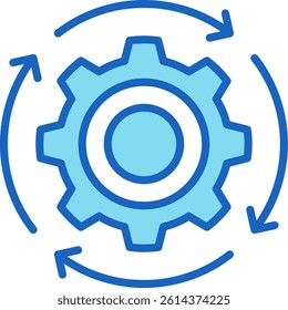 Cycle Icon Blue Vector Illustration