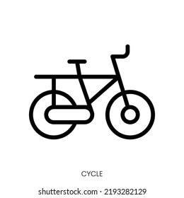 icono de ciclo. Diseño De Estilo De Arte De Línea Aislado En Fondo Blanco