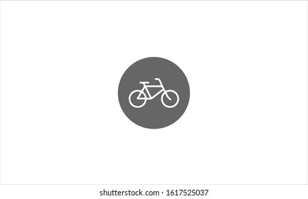 cycle icon on black circle background logo in flat vector design