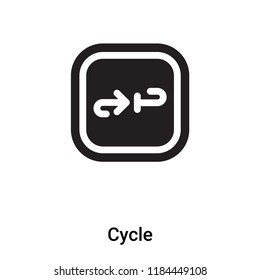 Cycle icon vector isolated on white background, logo concept of Cycle sign on transparent background, filled black symbol
