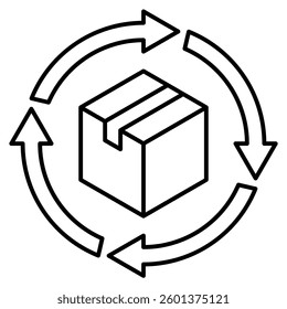 Cycle icon visualized simply Line style.