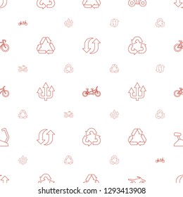 cycle icons pattern seamless white background. Included editable line update, family bicycle, motorcycle, recycle, arrow, bicycle, exercise bike icons. cycle icons for web and mobile.
