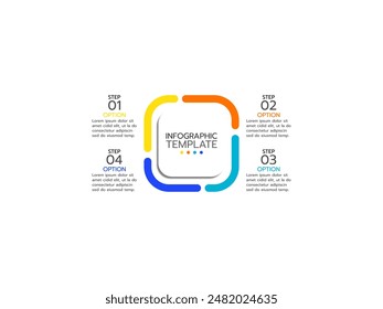 Cycle infographic concept of cyclic business process with 4 stages. Modern infographic design template. Modern flat vector illustration for data visualization.