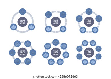 Cycle Infographic Elements with Multiple Step and Editable Text for Business Presentation, Poster, Banner and Booklet.