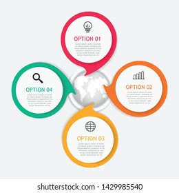 cycle infographic for presentation.  Can be used for workflow layout, diagram, business step options.vector design illustration eps.10