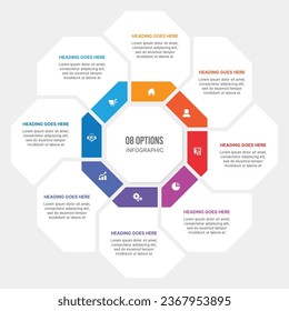 Cycle Infographic Template Design With 8 Stages