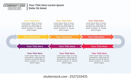 Diagrama de infografías de ciclos con 6 pasos en una proporción de 16:9 para ciclos de negocios, progreso, Planes, objetivos y diseño de Sitios web.