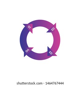 Cycle infographics presentation element isolated on white background. infographics symbol modern simple vector icon for website design  mobile app  ui. Vector Illustration