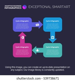 Cycle infographics template 4