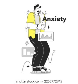 Cycle of investor emotions. Anxiety of character throughout the cycle in share market. Emotional roller coaster of investing. Flat vector illustration