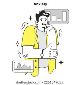 Cycle of investor emotions. Anxiety of character throughout the cycle in share market. Emotional roller coaster of investing. Flat vector illustration