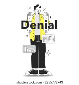 Cycle of investor emotions. Denial of character throughout the cycle in share market. Emotional roller coaster of investing. Flat vector illustration