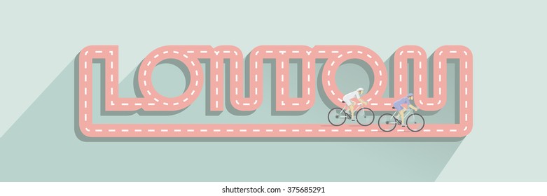 CYCLE LANE. LONDON LETTERING