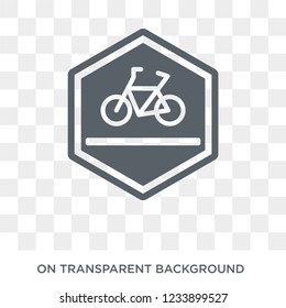 Cycle lane sign icon. Trendy flat vector Cycle lane sign icon on transparent background from traffic sign collection. 