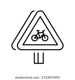 Icono de contorno de Vector de carril de ciclo EPS 10 Archivo