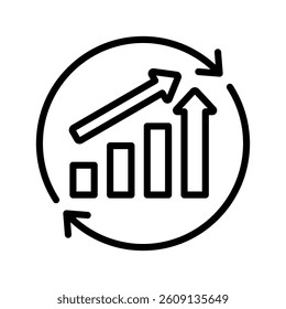 Cycle Line Vector Illustration On White Background.