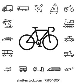 cycle. linear transport icon set
