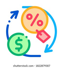 ciclo del dinero y el vector de iconos de interés. ciclo de dinero y señal de interés. ilustración de símbolo de color