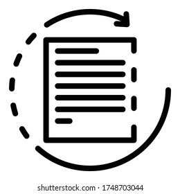 Cycle of office document icon. Outline cycle of office document vector icon for web design isolated on white background
