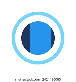 Cycle optical loop. Paradox of cold and energy, abstract techno element for modern and retro technological design. Simple color vector pictogram isolated on white background