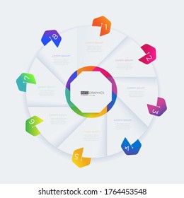 partición de ciclo Gradiente de color gráfico de color de papel origami plantilla de infografía para diagrama de presentación
y concepto de negocio con opciones de 5 ó 6 elementos