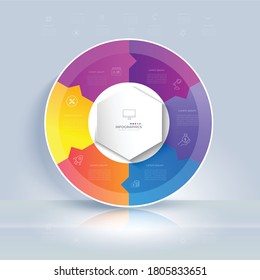 Cycle and Partition color gradient chart origami paper color info-graphic template for diagram presentation chart and business concept with element option