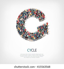 cycle people sign 3d