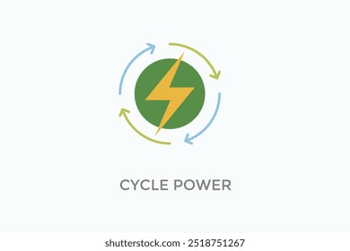 Cycle Power Vector Icon Or Logo Illustration