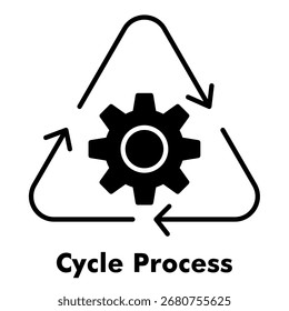Estilo de glifo de icono de proceso de ciclo. Ilustración vectorial Para El Diseño gráfico