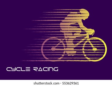 cycle racer in a grunge style