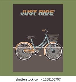 Cycle racing sport poster design. Vector flat illustration - Vector